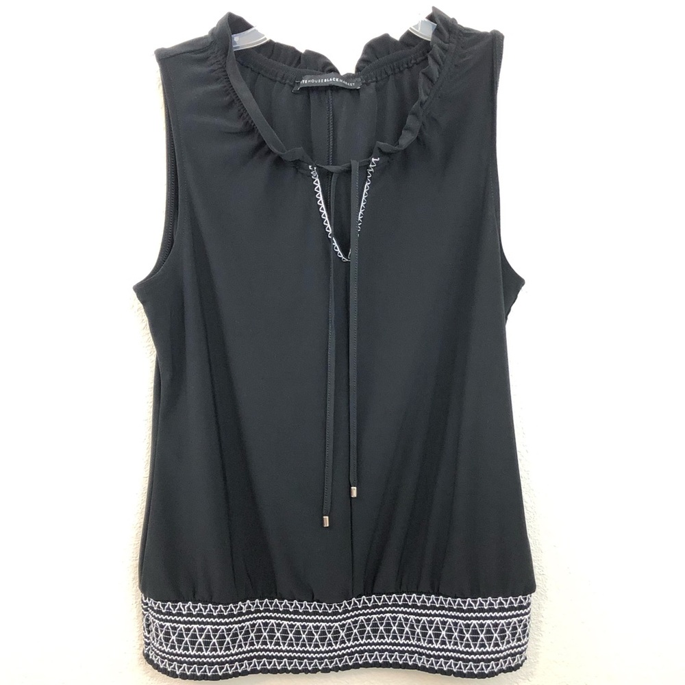 White House Black Market sleeveless Embroidery top